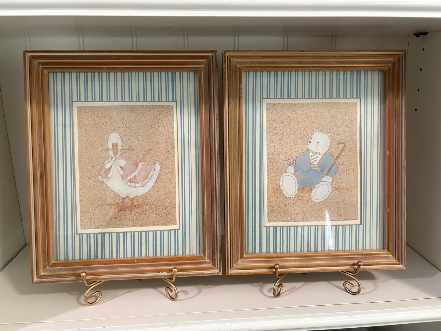 Vintage Duck and Bear Stripe Prints