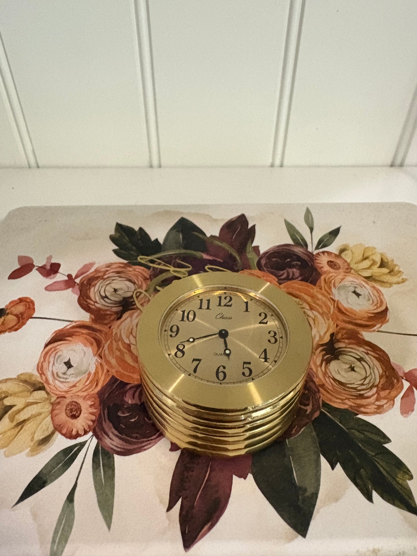 Vintage Brass Desk Clock