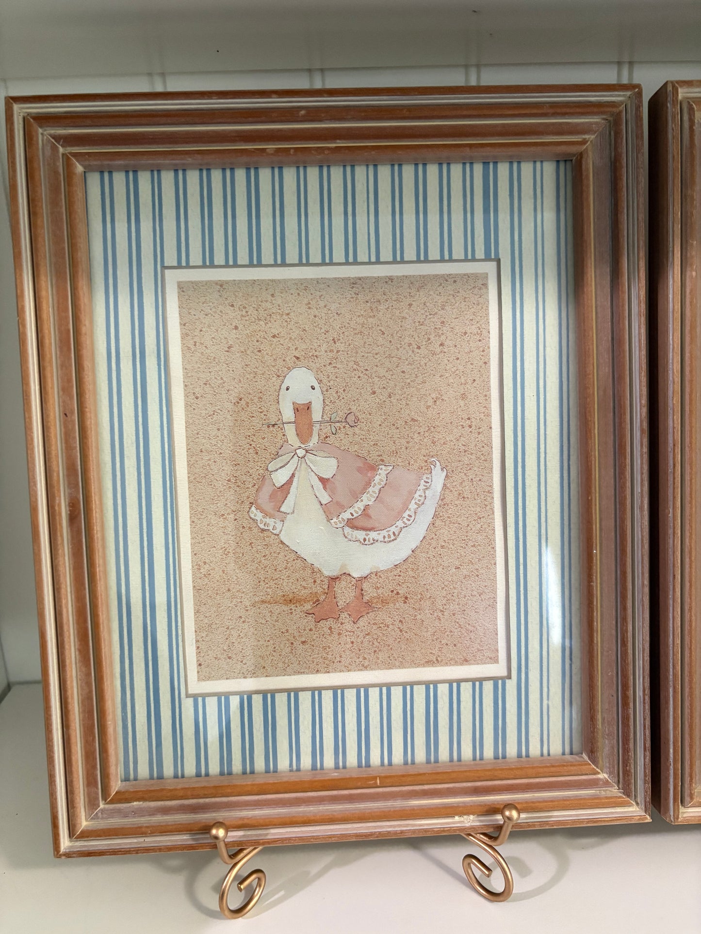 Vintage Duck and Bear Stripe Prints
