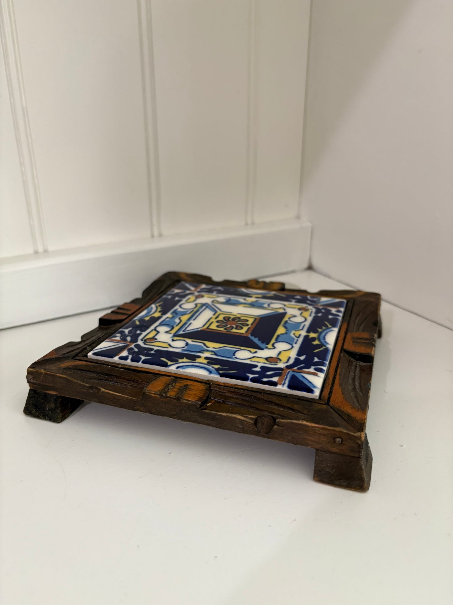Vintage Mexican Ceramic Hot Plate Tile