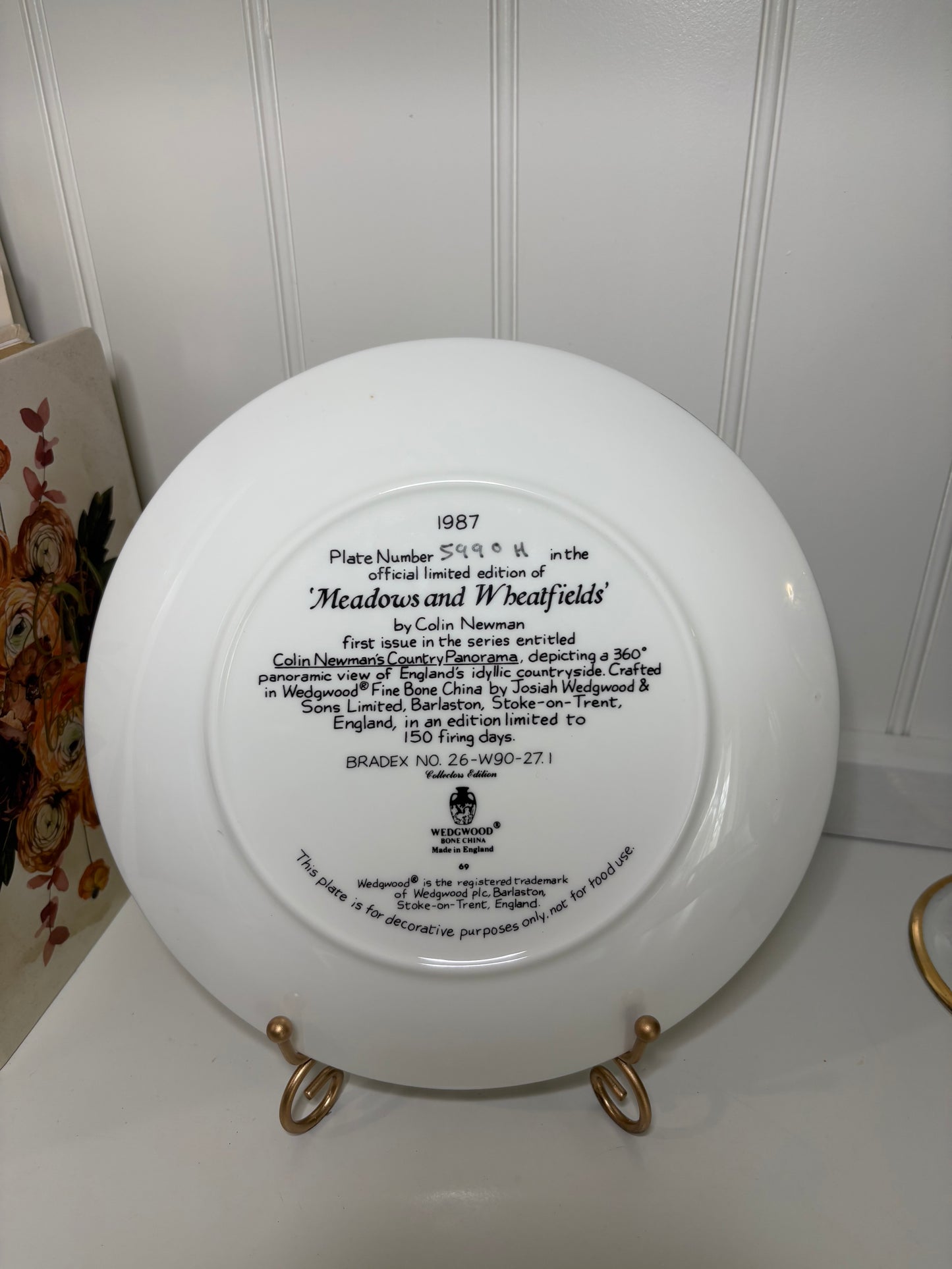 Vintage 1987 Wedgwood Meadows Plate