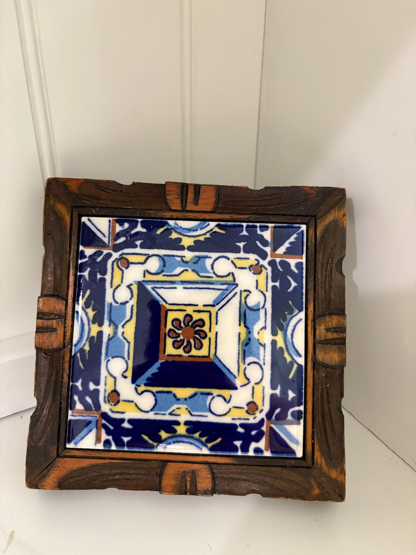 Vintage Mexican Ceramic Hot Plate Tile
