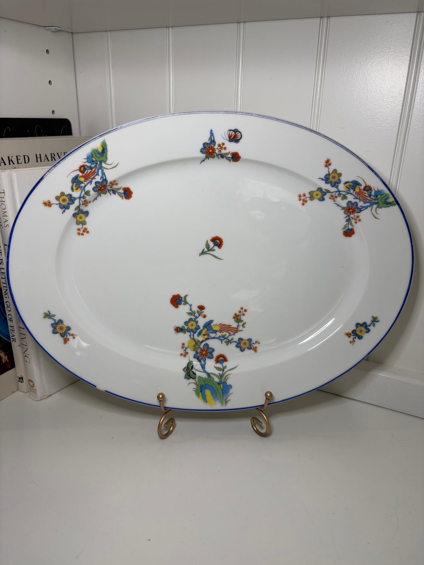 Limoges Floral Birds Platter