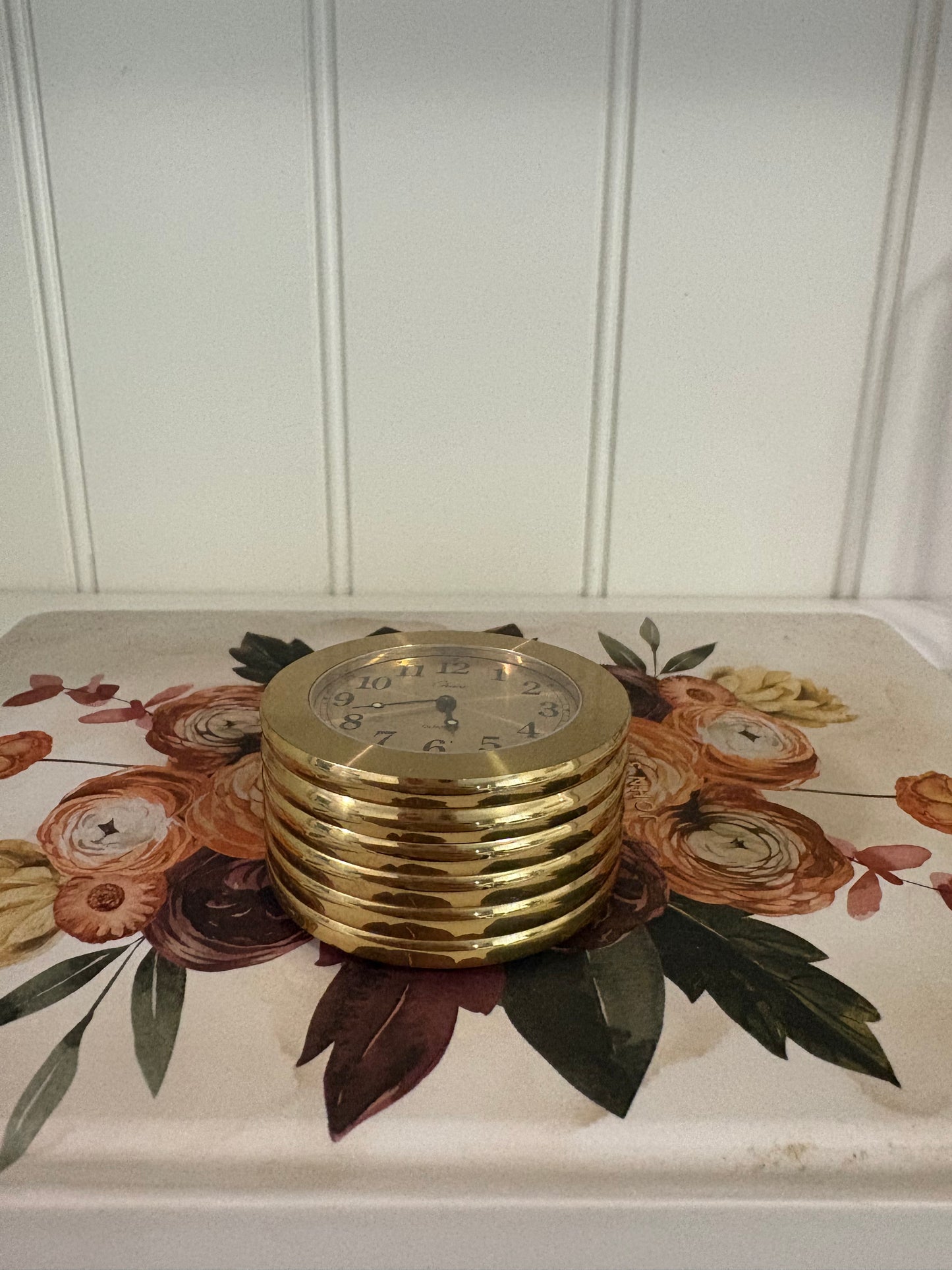 Vintage Brass Desk Clock