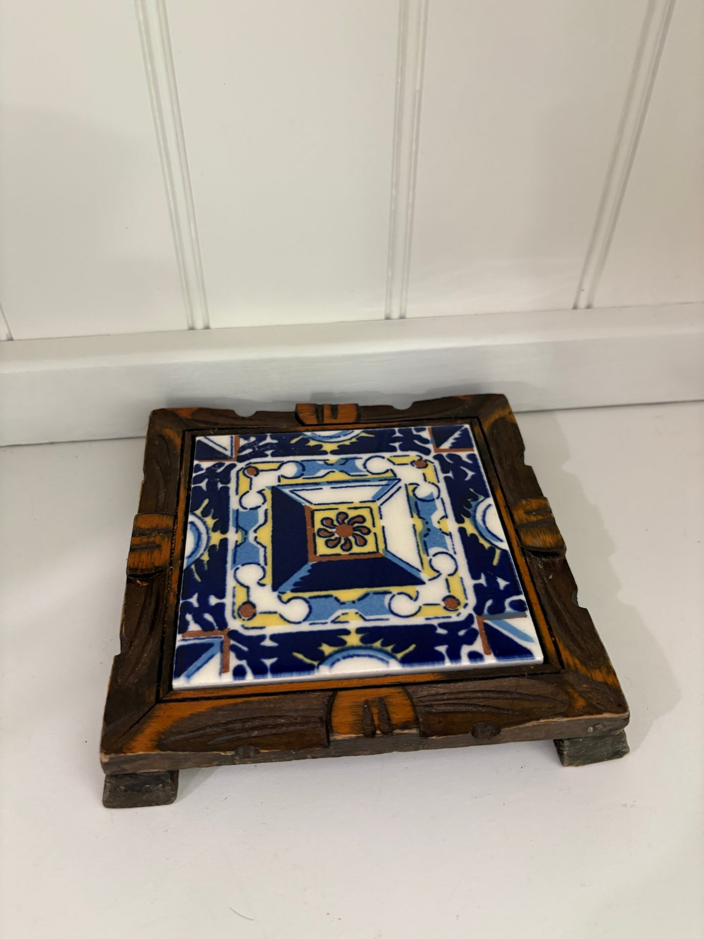 Vintage Mexican Ceramic Hot Plate Tile