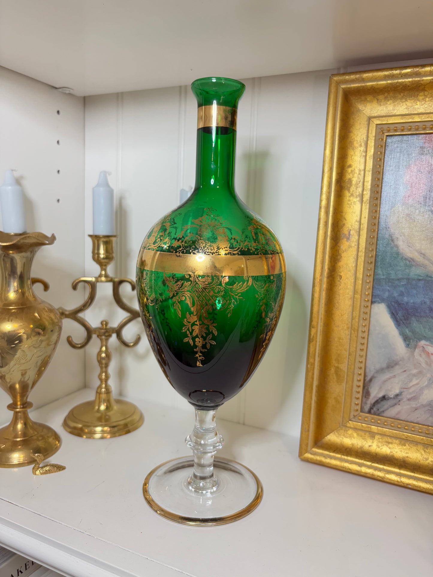 Emerald Green Glass Decanter