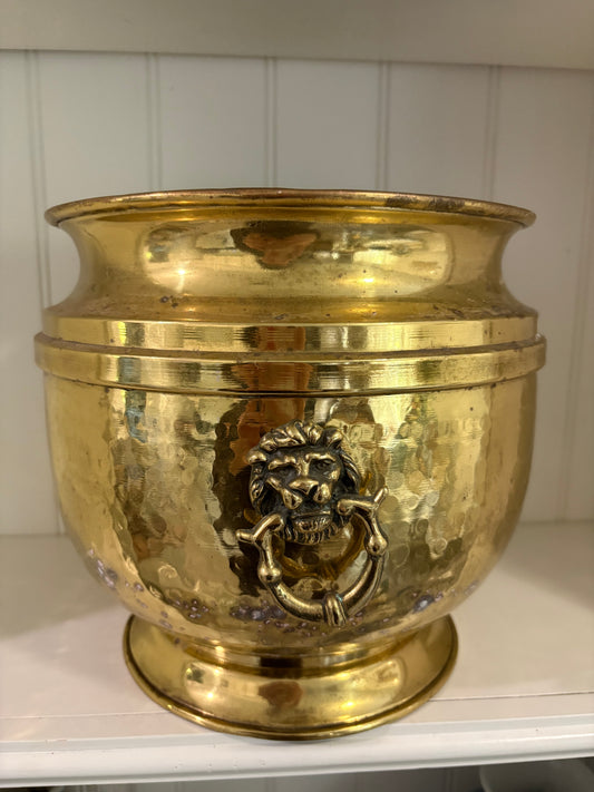 Brass Planter Lion Head