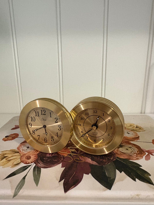 Vintage Brass Desk Clock