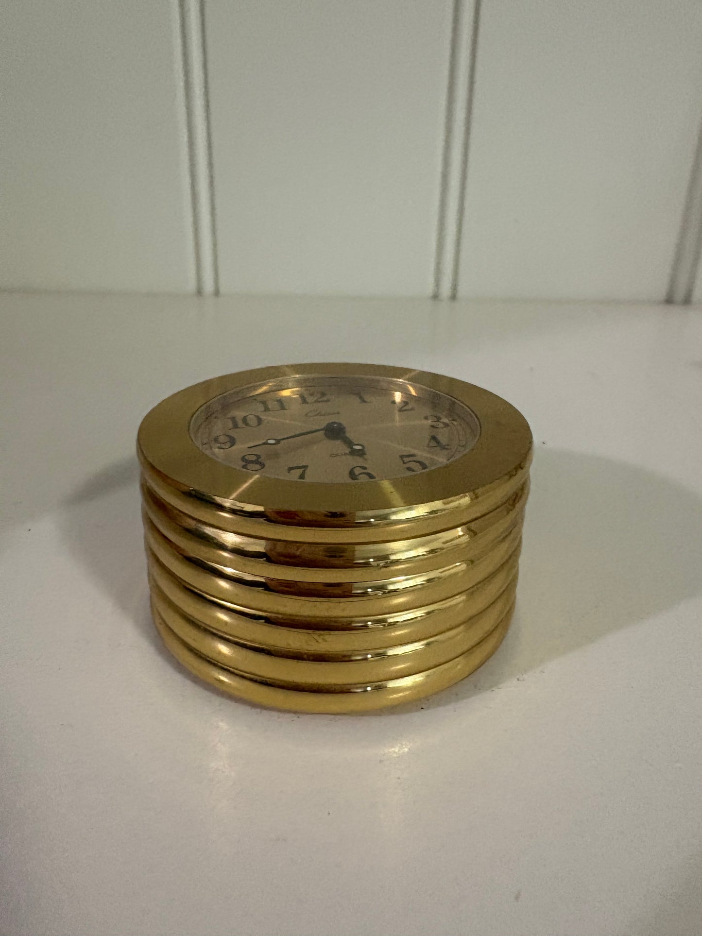 Vintage Brass Desk Clock