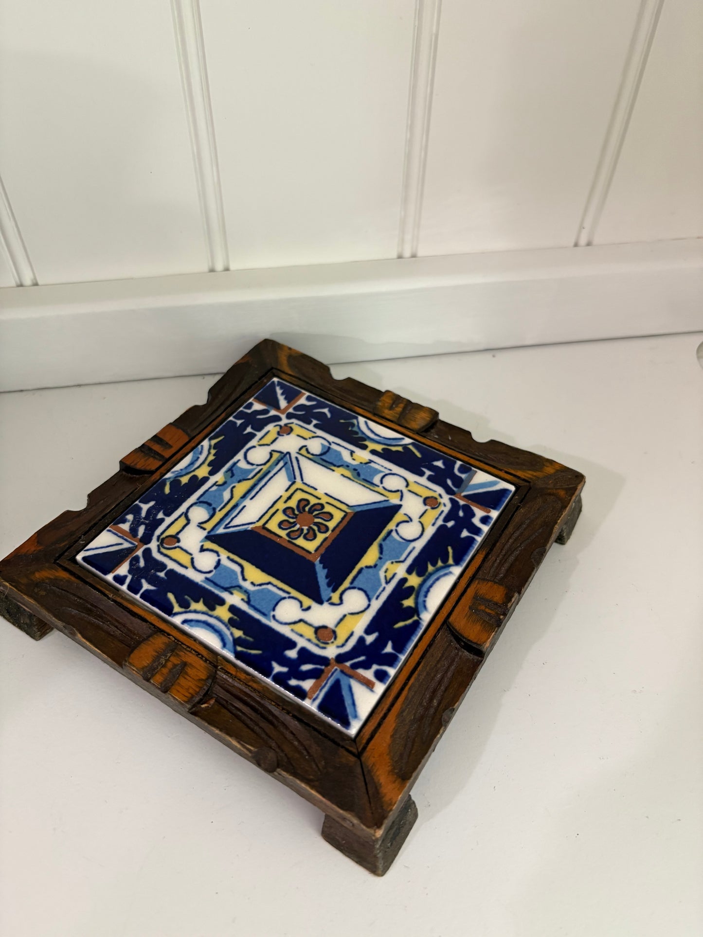 Vintage Mexican Ceramic Hot Plate Tile